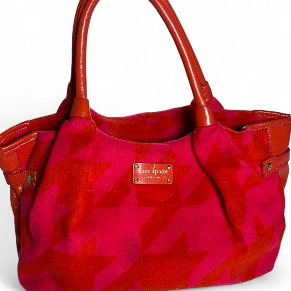 Kate Spade Stevie Houndstooth Preppy Fall Shoulder Bag